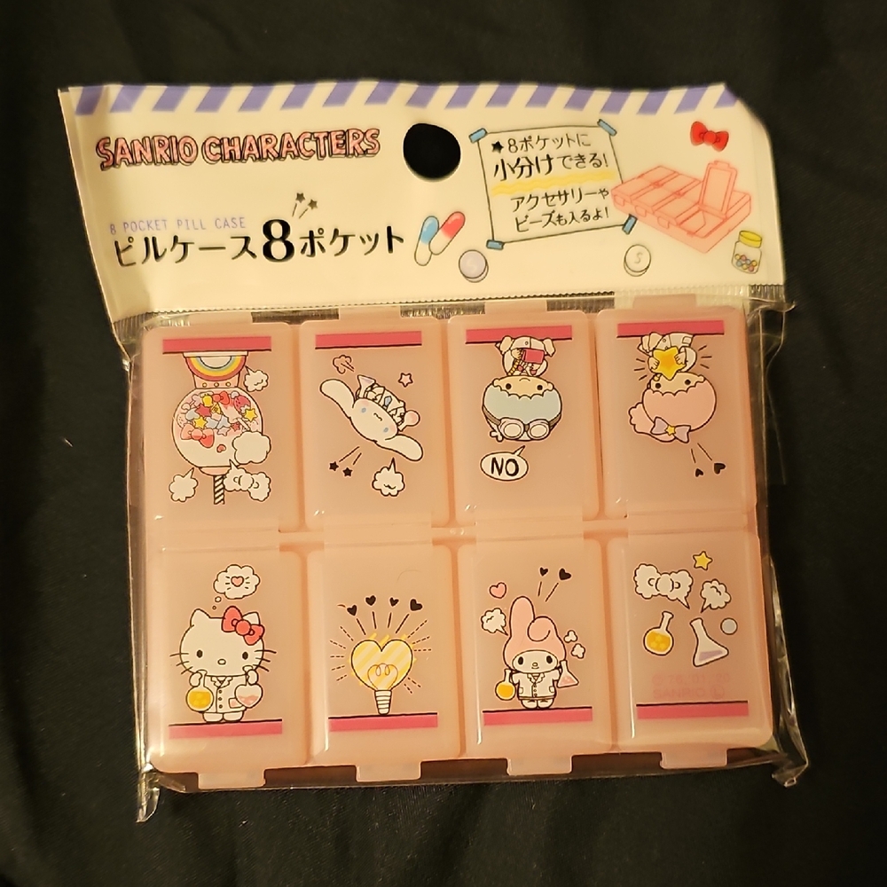 Sanrio Pink Character Pill Organizer
